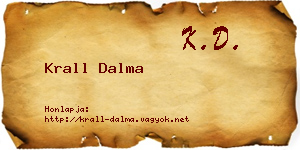 Krall Dalma névjegykártya